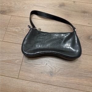JW PEI Black Crocodile-Embossed Women's Bag